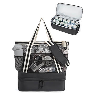 beach tote bag with cooler