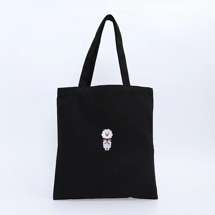 black cotton tote bag cat